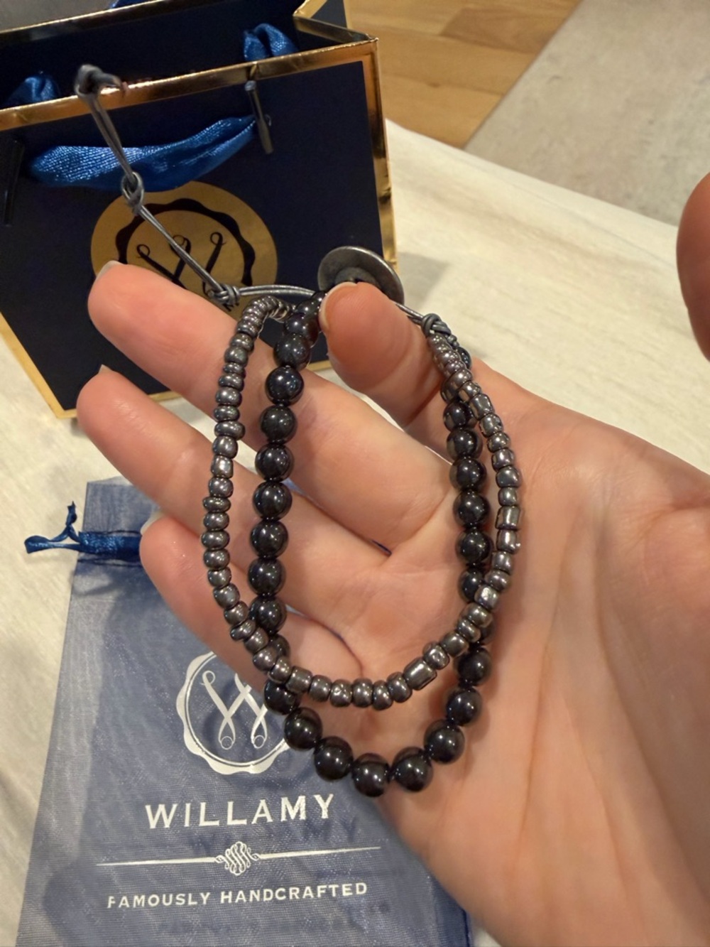 Brand new men’s heavy weight silver bracelet with beads